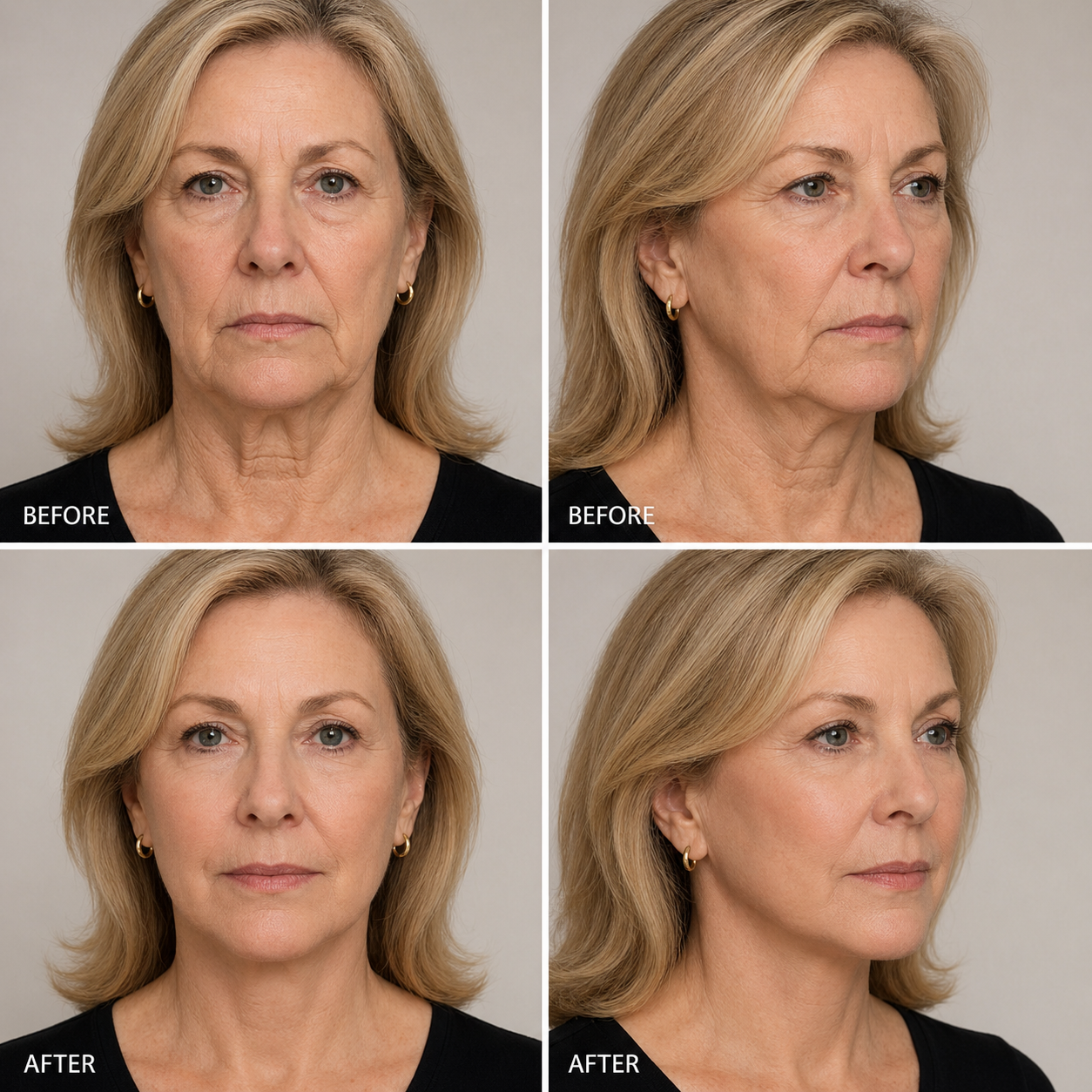 Facelift before and after