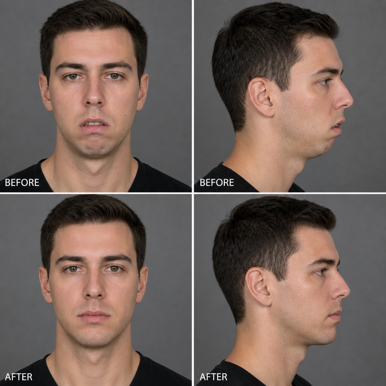 Jaw surgery before and after