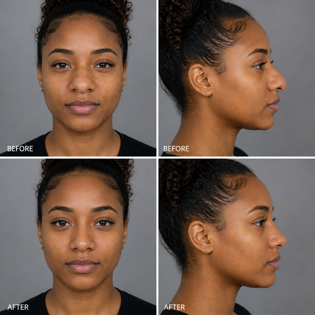 Rhinoplasty before and after